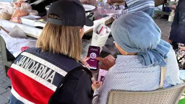 İncir Festivali'nde Jandarmadan Kadına Şiddetle Mücadele