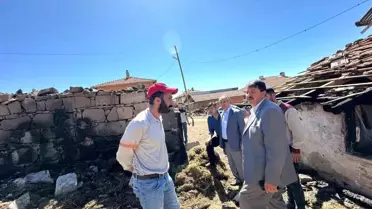 Kütahya'da Yangın Mağduru Muhtara Ziyaret