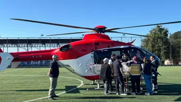 Yeni doğan bebek helikopterle sevk edildi