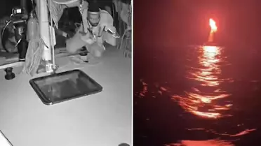 Küresel Sumud Filosu'na dronlu saldırı anı