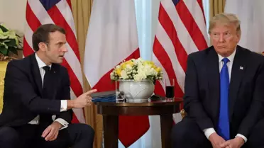 Trump ve Macron arasında tansiyon yükseldi! Kameralar önünde hararetli tartışma
