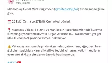Marmara ve Ege'de Fırtına Uyarısı