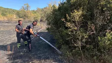 Burdur'da Tarlada Yangın Çıktı