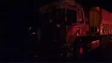 Alaca'da TIR Yangını