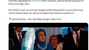 Emine Erdoğan'dan 'Sıfır Atık Mavi' Sergisine Video