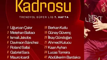 Galatasaray'da Alanyaspor Maçı Kadrosu Belli Oldu