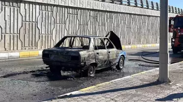 Sivas'ta Otomobil Yangını: Sürücü Hafif Yaralandı