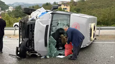 Ordu'da Hasta Nakil Aracı Kaza Yaptı