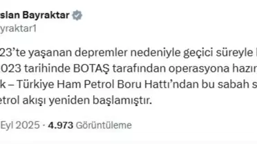 Irak-Türkiye Petrol Boru Hattı Yeniden Açıldı