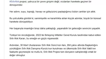 Emine Erdoğan'dan 'Sıfır Atık Projesi' paylaşımı
