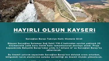 Sarıoğlan Barajı Takviye Hattı Hizmete Girdi