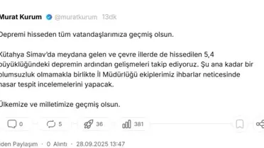 Bakan Kurum'dan Deprem Mesajı