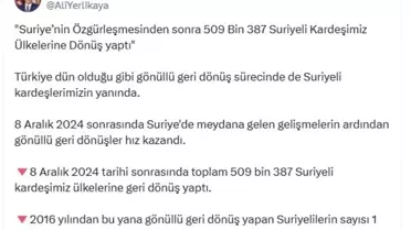 Suriyelilerin Geri Dönüşü Hızlandı