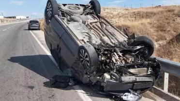 Bayburt'ta Ters Dönen Araçta 2 Yaralı