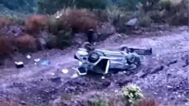 Körfez'de Otomobil Şarampole Devrildi