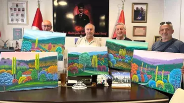 Kütahya'da ressam Hasan Kara'dan anlamlı bağış