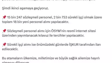 Sağlık Bakanlığında 18 Bin Yeni Personel Alımı