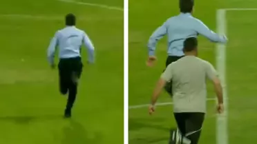 Vanspor teknik direktörü Hakan Kutlu, takımının Amedspor'a attığı gol sonrası depara kalktı