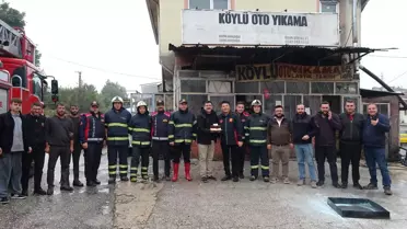 Esnaftan İtfaiyecilere Sürpriz Kutlama