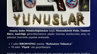 Bingöl'de ruhsatsız tabanca ele geçirildi