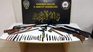 Karaman'da Asayiş Uygulaması: Uyuşturucu ve Silahlar Ele Geçirildi