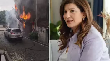 Bebek'teki alevler ünlü oyuncu Şebnem Bozoklu'nun da evini yaktı