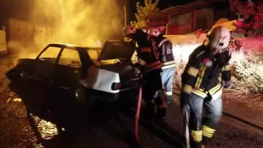 Erzurum'da Araç Yangını Korkuttu