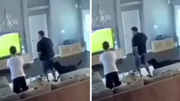 Galatasaray maçını izlerken, köpeğinin yaptığı hareket bomba!
