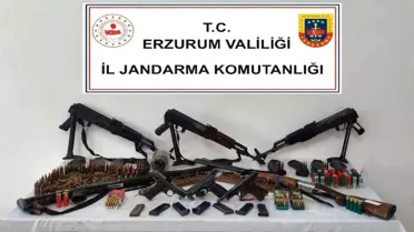 Erzurum'da Kaçakçılık Operasyonu: Çok Sayıda Silah Ele Geçirildi