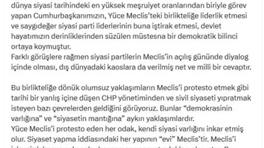 Ömer Çelik: Meclis Açılışında Sağlanan Birliktelik Değerlidir