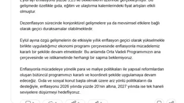 Cevdet Yılmaz'dan Enflasyon Açıklaması