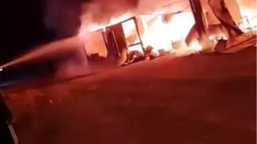 Erzurum'da Şantiye Yangını Paniğe Neden Oldu