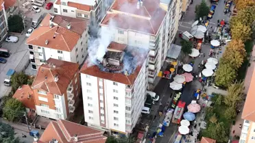 Eskişehir'de Çatı Yangını Panik Yarattı