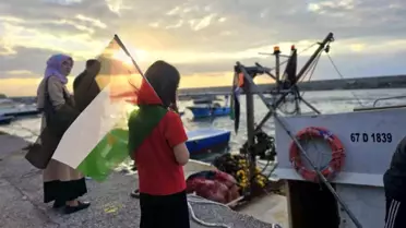 Kilimli Limanı'nda Filistin'e Destek Protestosu