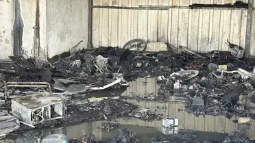 Alanya'da Motosiklet Tamirhanesinde Yangın