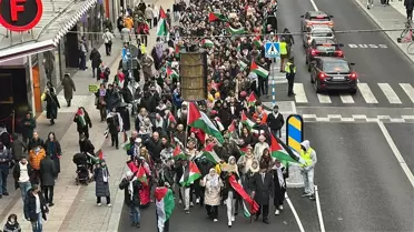 Stockholm'de İsrail Protestosu