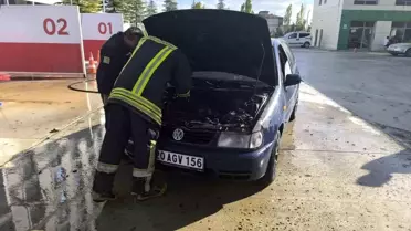 Konya'da Otomobil Alev Aldı