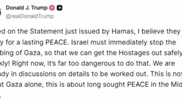 Trump'tan Hamas'a Barış Çağrısı