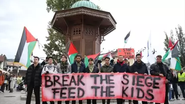 Saraybosna'da Filistin İçin Destek Yürüyüşü