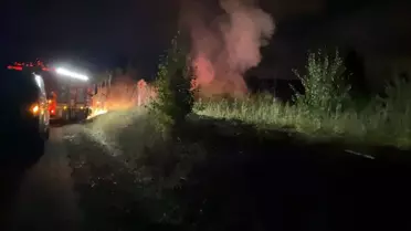İnegöl'de Baraka Yangını