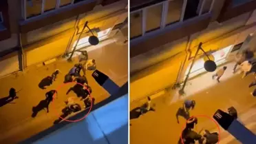 Aralarında aldıkları adamı acımadan dövdüler! O anlar kameralarda