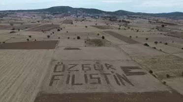 Biga'da Çiftçiden Filistin'e Destek