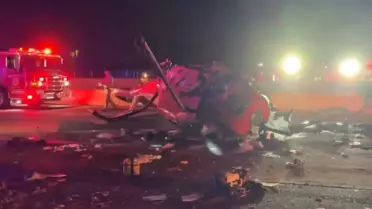 Ambulans helikopter otoyola düştü