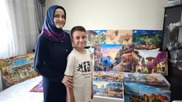 10 yaşındaki Ahmet Hamza, 30'dan fazla bin ve iki bin parçalık puzzle tamamladı