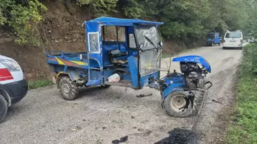 Yığılca'da Tarım Aracı Devrildi, 2 Yaralı