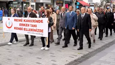 Uşak'ta meme kanserine dikkat çekmek amacıyla yürüyüş düzenlendi