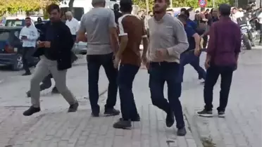 Zabıta amirliği önünde tekmeli yumruklu kavga
