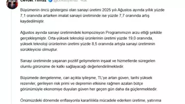 Sanayi Üretimi Ağustos'ta Arttı
