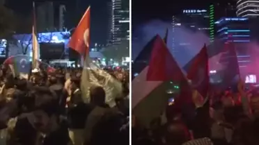 İsrail Başkonsolosluğu önünde Filistin'e destek eylemi