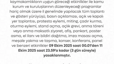 Tokat'ta Gösteri ve Eylemler 3 Gün Yasaklandı
